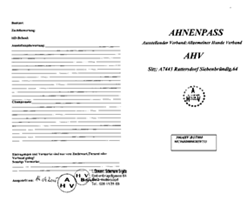 Ahnentafel Vorderseite